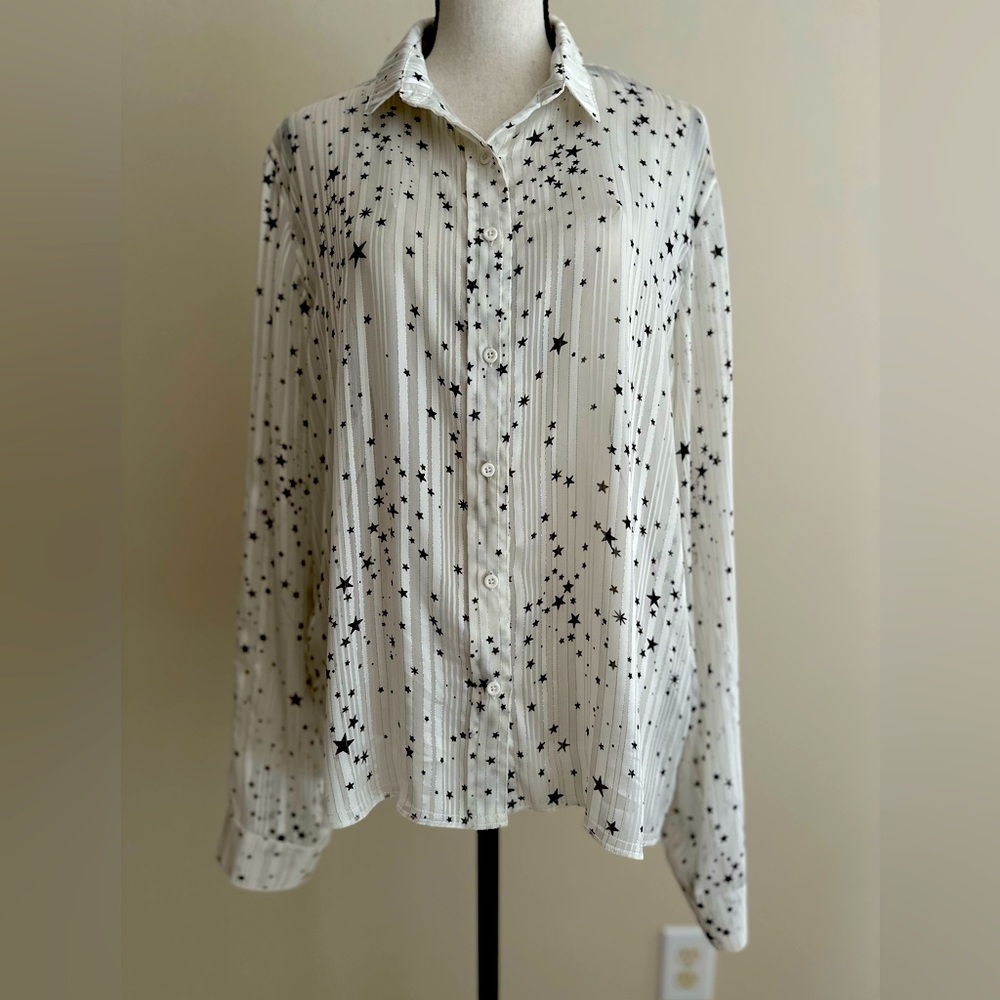 RtA Black Star Patterned Shirt